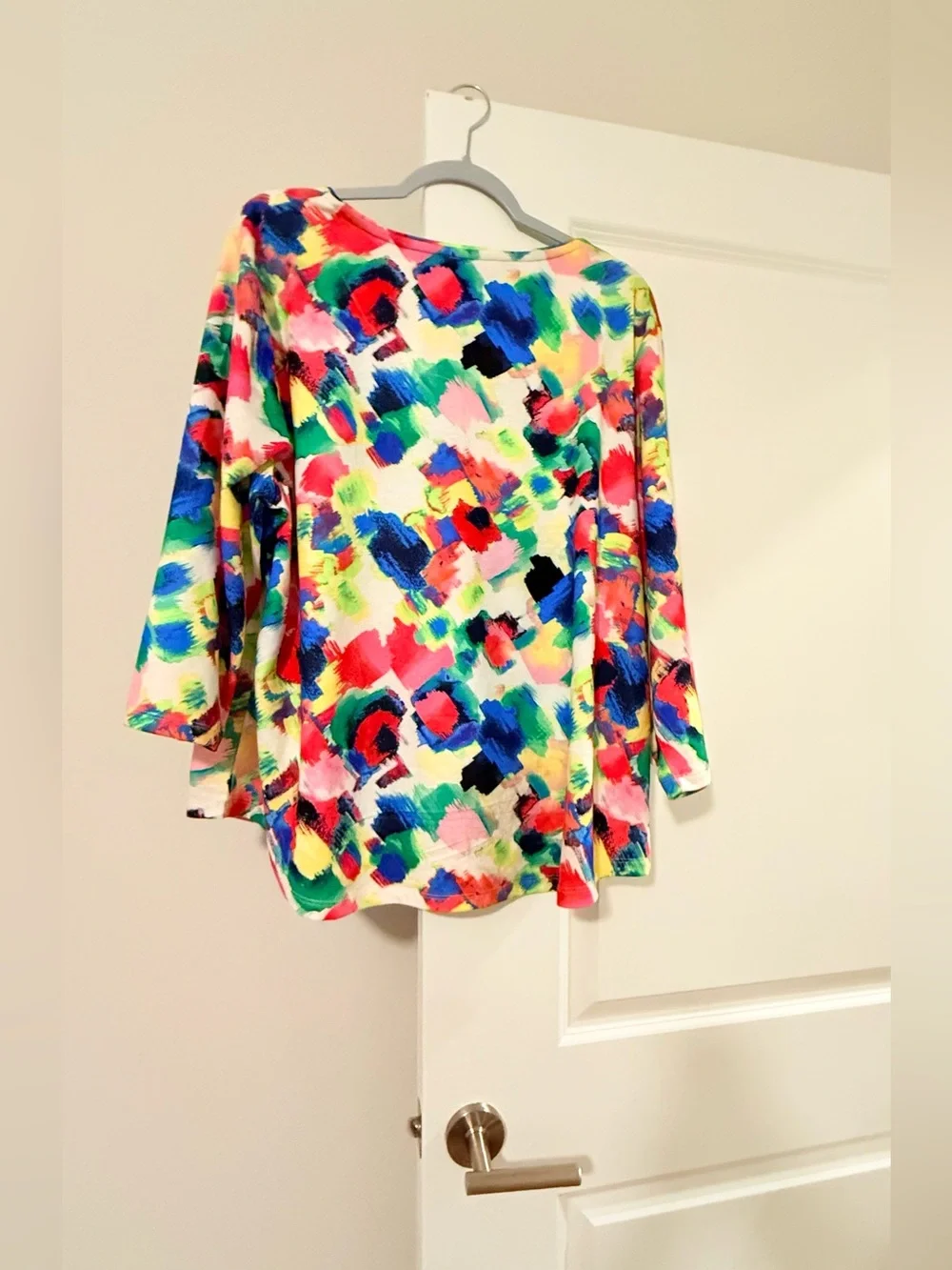 Allison Daley Multicolor Brushstroke Long-Sleeve Top - Picture 8 of 8